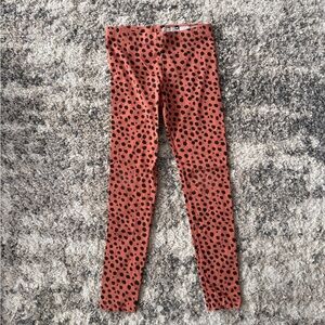 Kids Cheetah Leggings - Red and Black